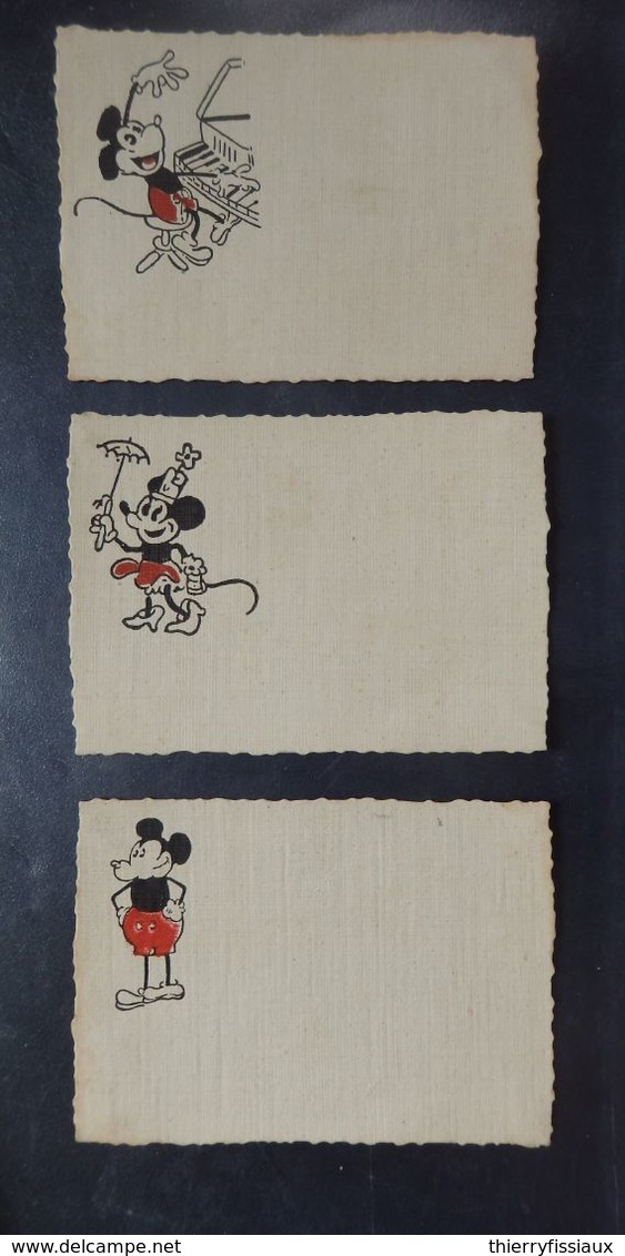 Mickey - Lot De 3 Cartes - Format:9/6.5cm - Voir 2 Scans. - Other & Unclassified