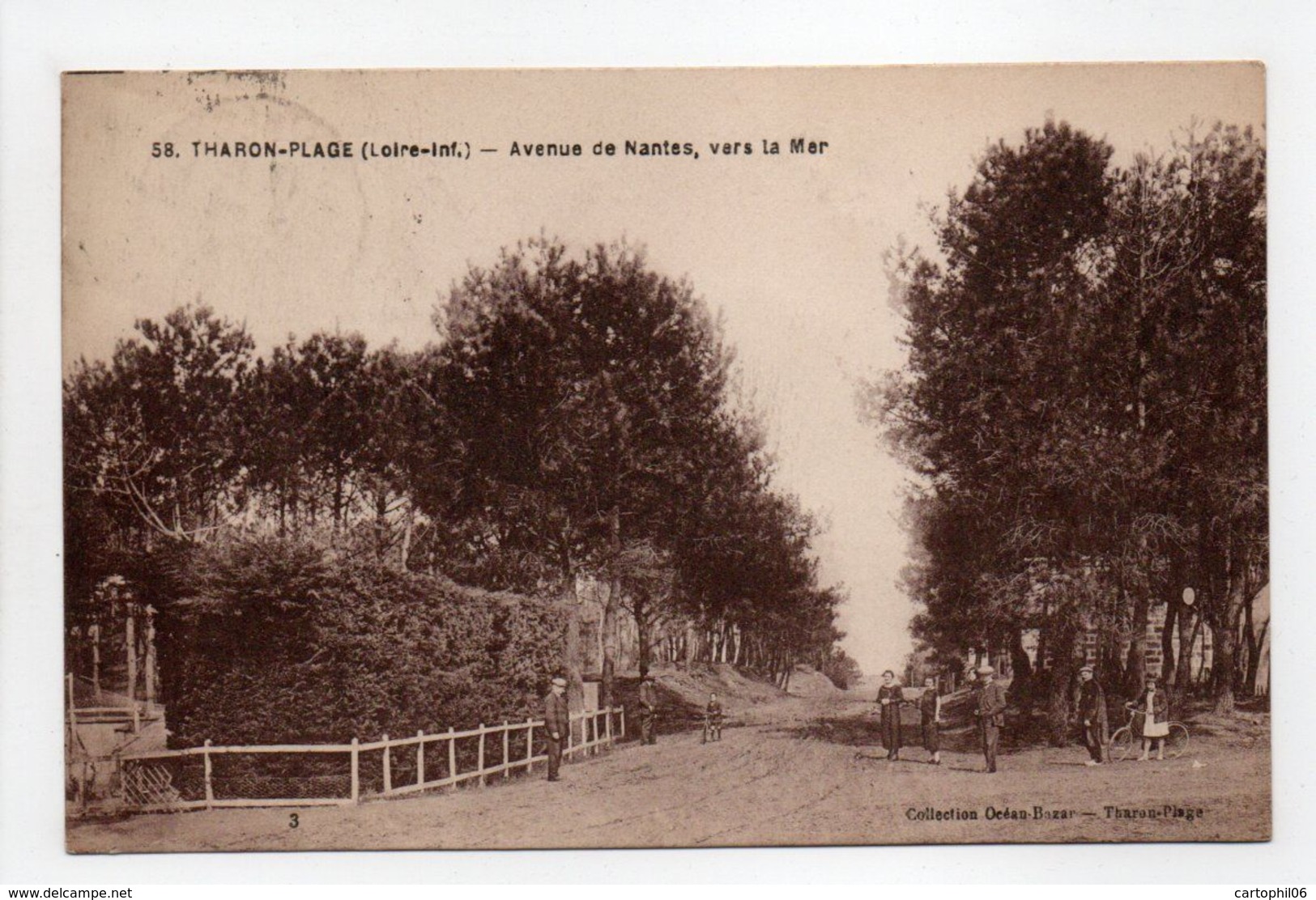 - CPA THARON-PLAGE (44) - Avenue De Nantes, Vers La Mer (avec Personnages) - Edition Chapeau N° 58 - - Tharon-Plage