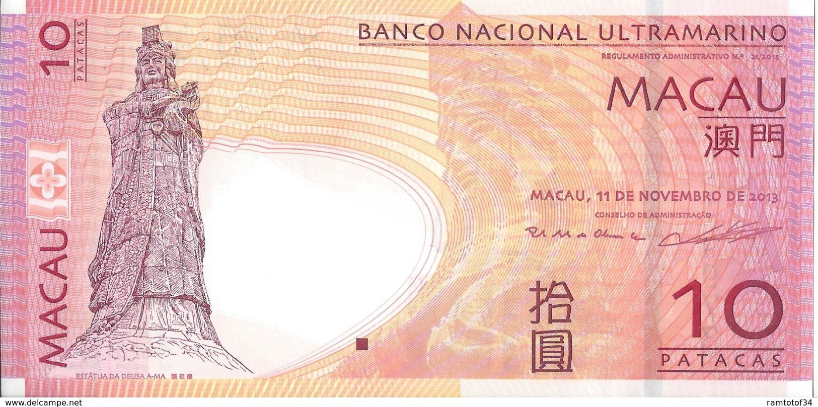 MACAO - 10 Patacas 2013 UNC - Macao