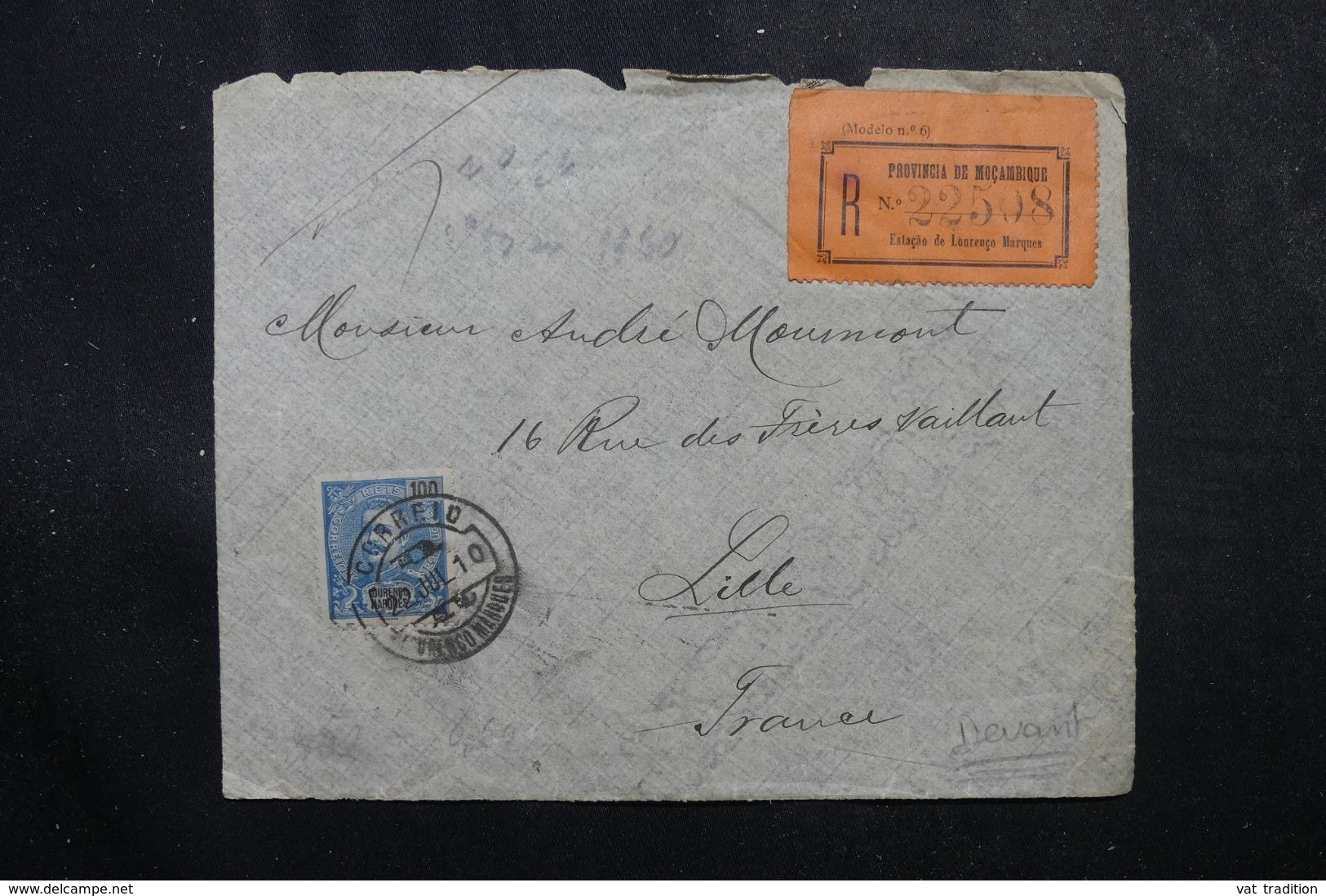 LOURENCO MARQUES - Devant D'enveloppe En Recommandé Pour La France En 1910 , Affranchissement Plaisant - L 63771 - Lourenzo Marques
