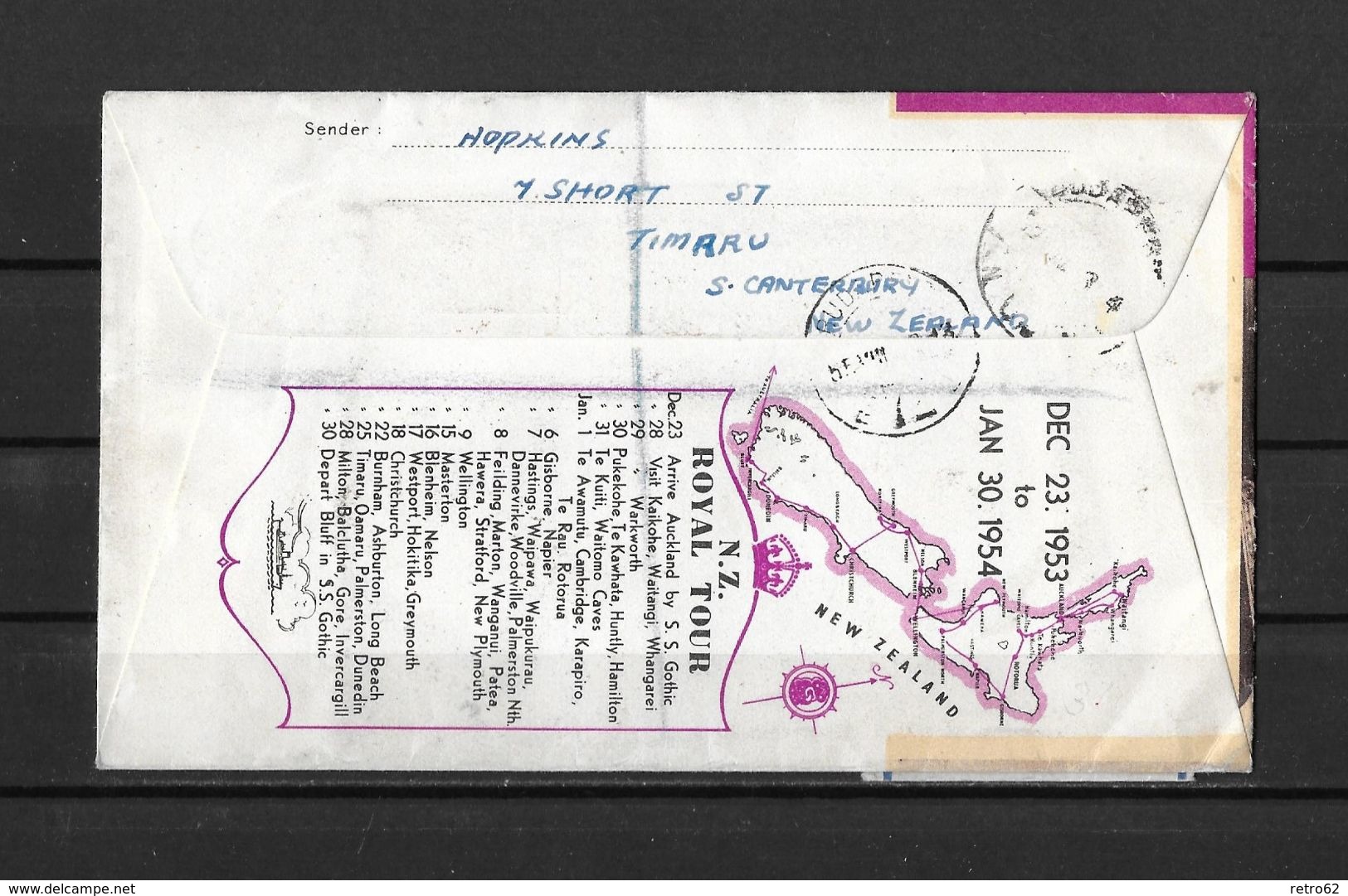 1955 Neuseeland R-Brief Timaru Nach Budapest Ungarn (N.Z. Royal Tour) - Luchtpost