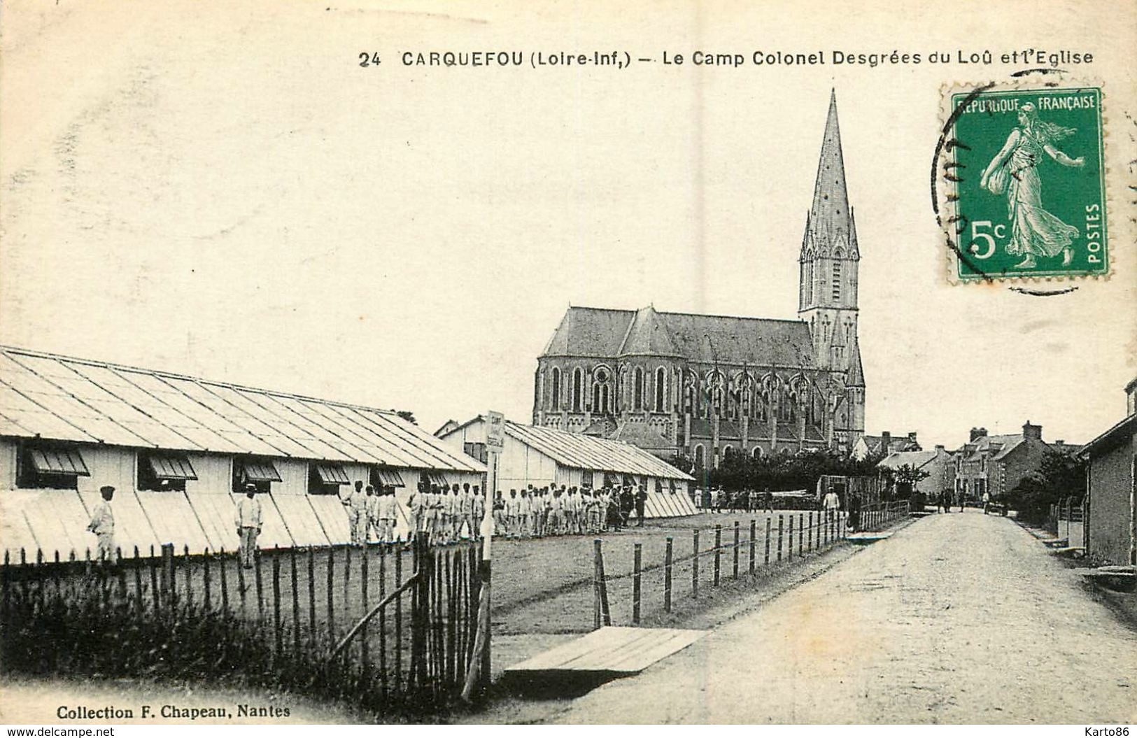 Carquefou * Le Camp Colonel Desgrées Du Loû Et L'église * Route * Militaria - Carquefou