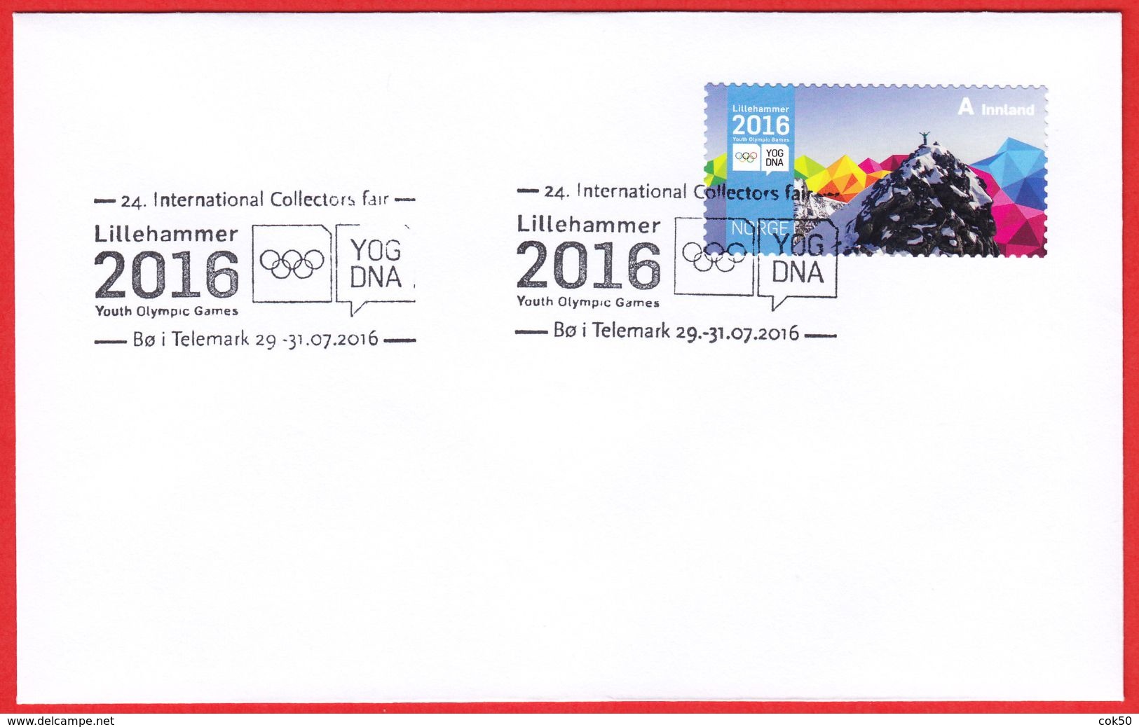 NORWAY - Bø I Telemark 2016 «24. Int. Collectors Fair - Lillehammer 2016 Youth Olympic Games» - Winter 2016: Lillehammer (Olympische Jugendspiele)