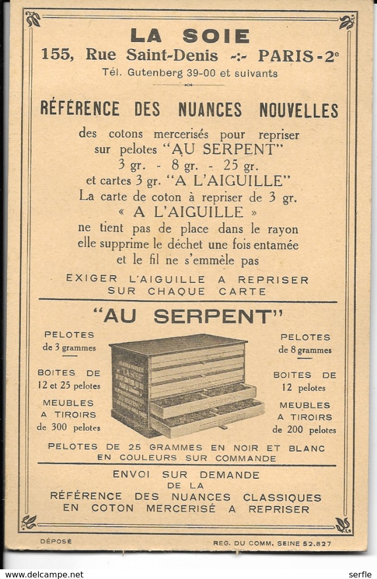 Documents Commerciaux - Cotons "La Soie" Paris - Nuancier 1934 - 1900 – 1949