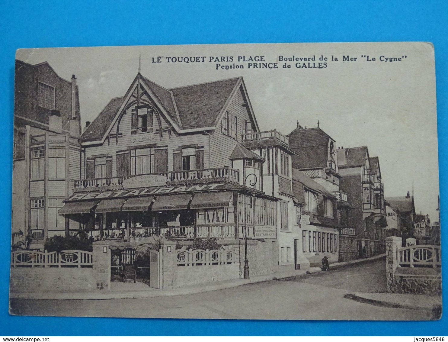 62 ) Le Touquet Paris-plage - BL De La Mer '" LE CYGNE  " Pension Prince D Galles - Année  -  EDIT - - Le Touquet