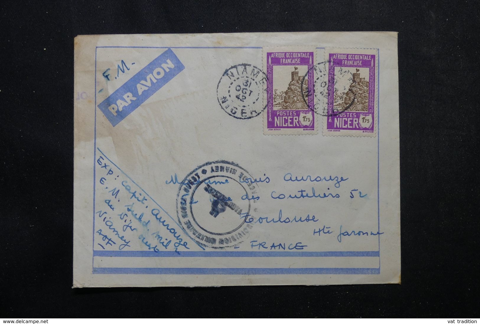 NIGER - Enveloppe En FM De Niamey Pour La France En 1942 , Affranchissement Plaisant - L 63819 - Storia Postale