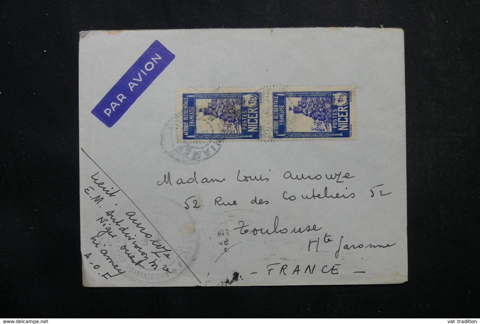 NIGER - Enveloppe En FM De Niamey Pour La France En 1942 , Affranchissement Plaisant - L 63820 - Covers & Documents