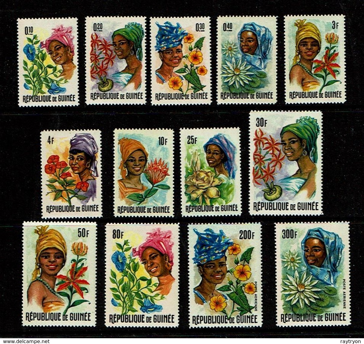 Guinee 1966 Sc # 422 / 432 + PA C86 / C87 MNH **  Flowers Fleurs  (Complete Set) - Autres & Non Classés