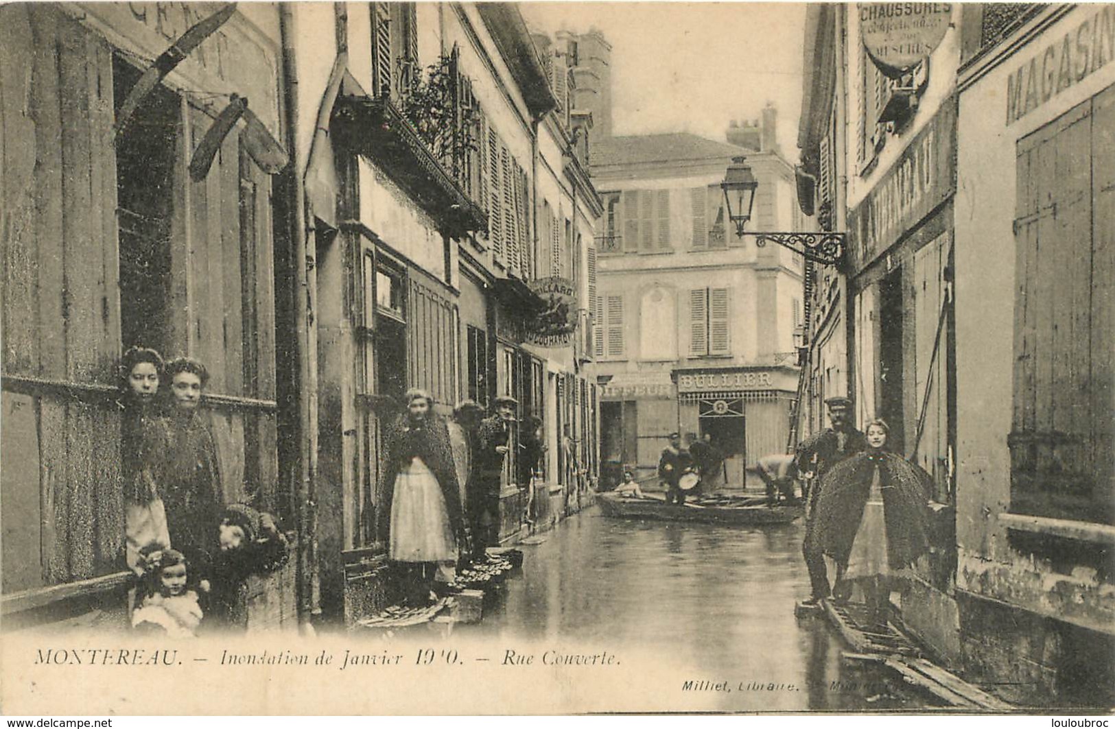 MONTEREAU INONDATION 1910 RUE  COUVERTE - Montereau