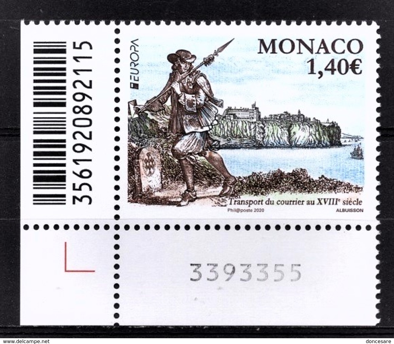 MONACO 2020 - EUROPA 2020 - LES ANCIENNES ROUTES POSTALES Y.T. N° 3234 /- NEUF ** - Unused Stamps