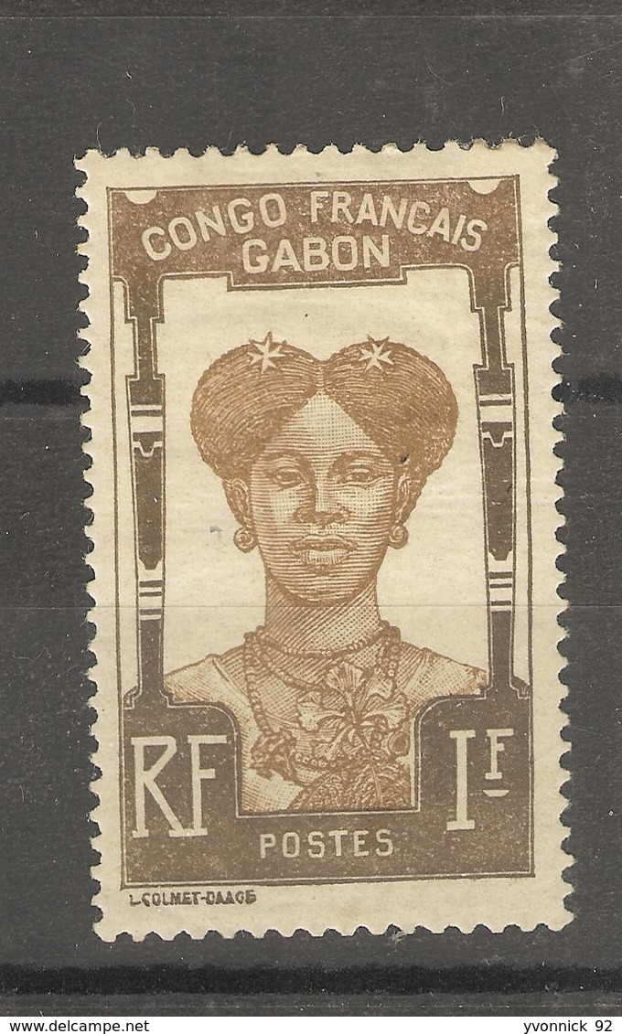 Gabon_ (1810 ) 1F Femme Bantou N°46 - Other & Unclassified