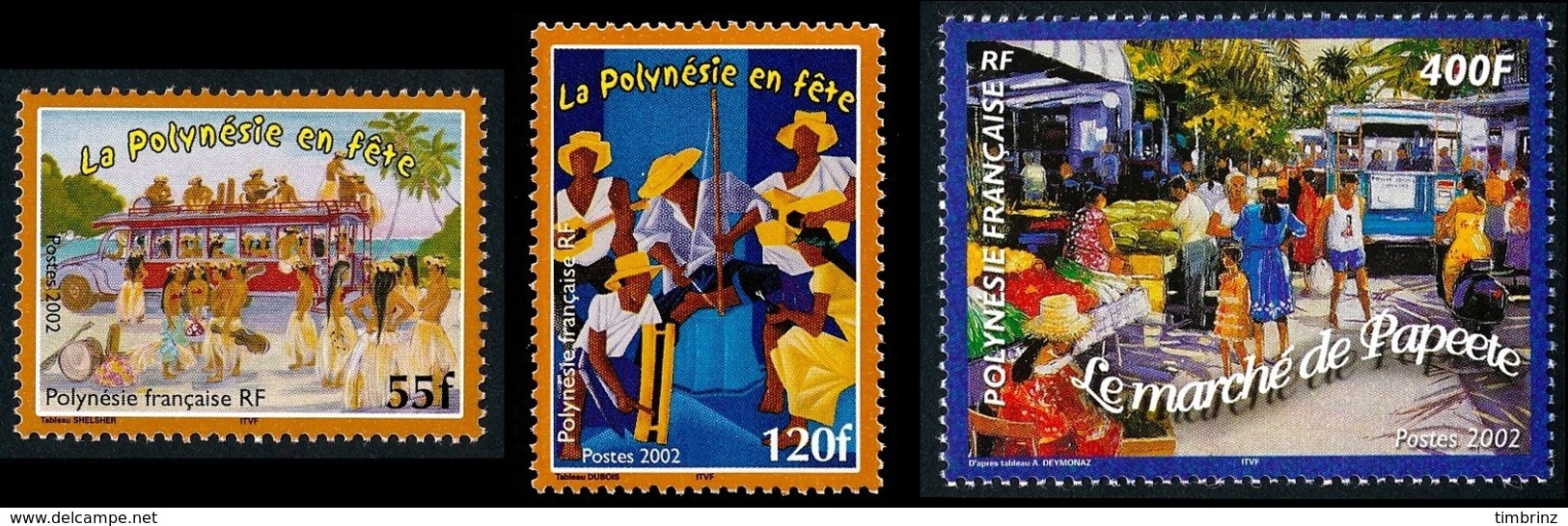 POLYNESIE Année Complète 2002 + BF (NEUF ** MNH) : Yv. 656 à 681 + BF 28  (27 Tp)  ..Réf.POL25070 - Full Years