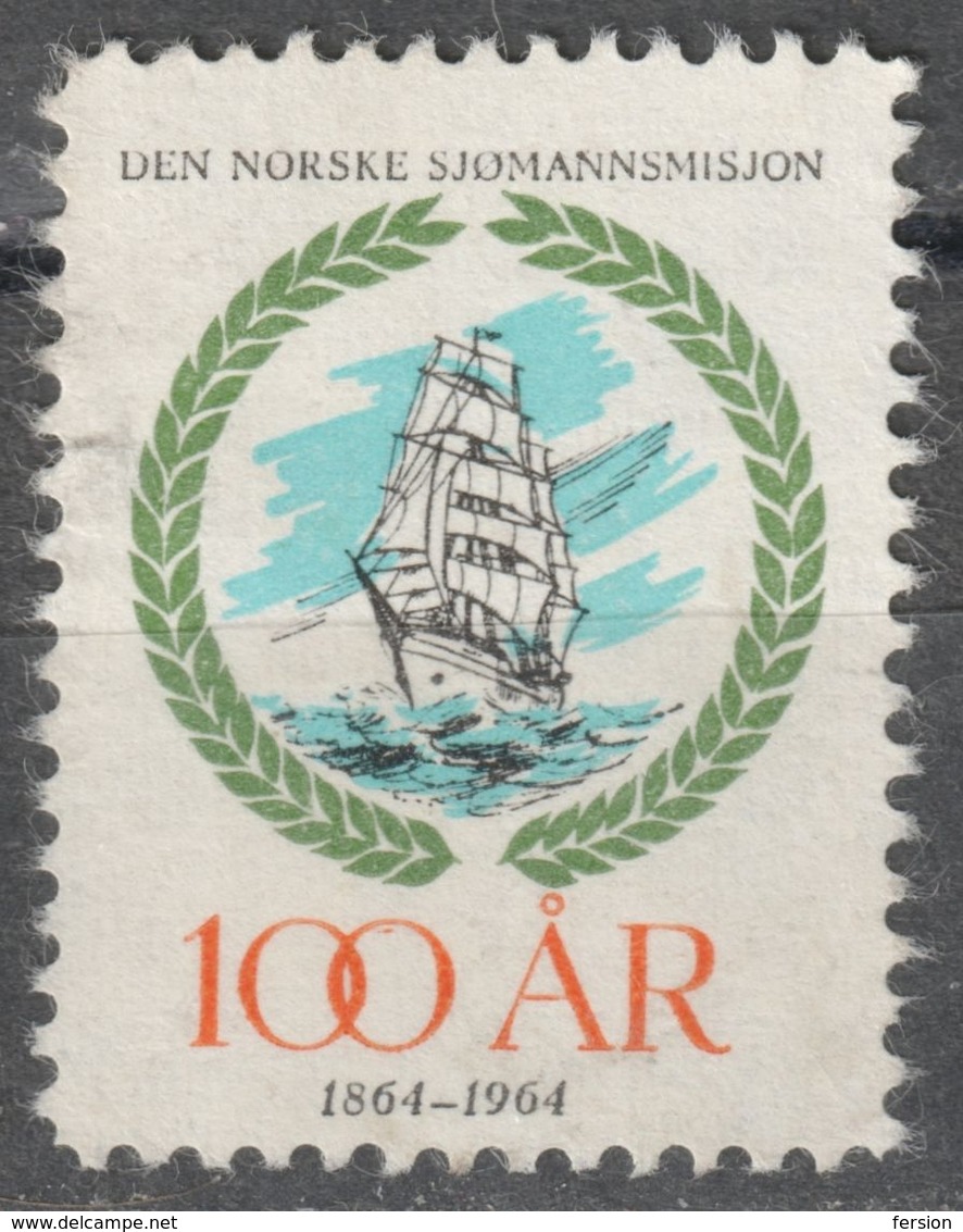 Sealing Ship 1964 NORWAY Den Norske Sjømannsmisjon / Seaman's Mission - Charity LABEL CINDERELLA VIGNETTE - Bateaux