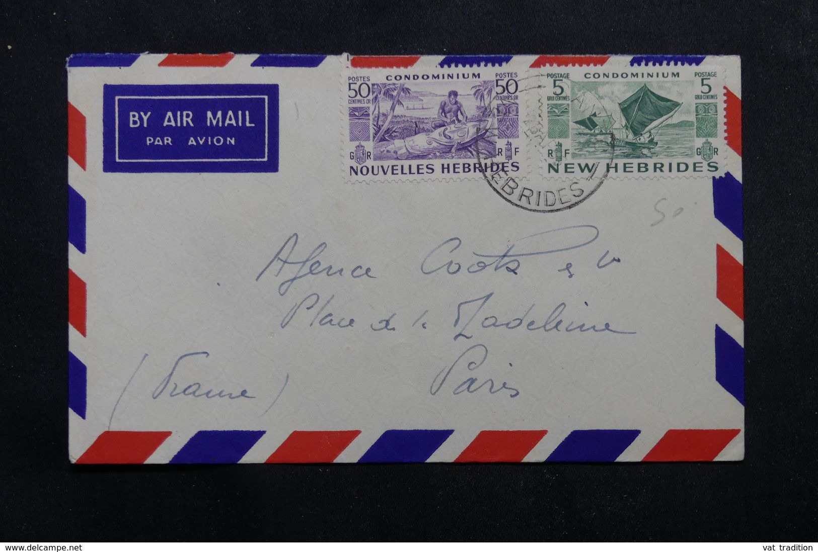 NOUVELLE HÉBRIDES - Enveloppe De Santo Pour La France En 1956 , Affranchissement Plaisant - L 63883 - Storia Postale