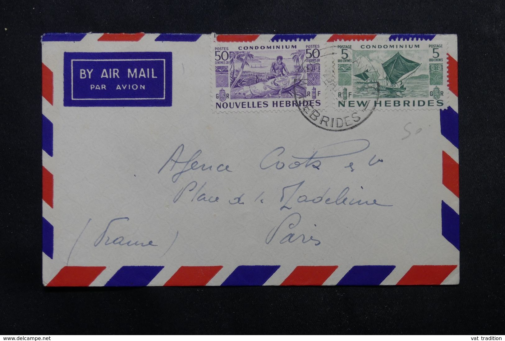 NOUVELLE HÉBRIDES - Enveloppe De Santo Pour La France En 1956 , Affranchissement Plaisant - L 63883 - Cartas & Documentos