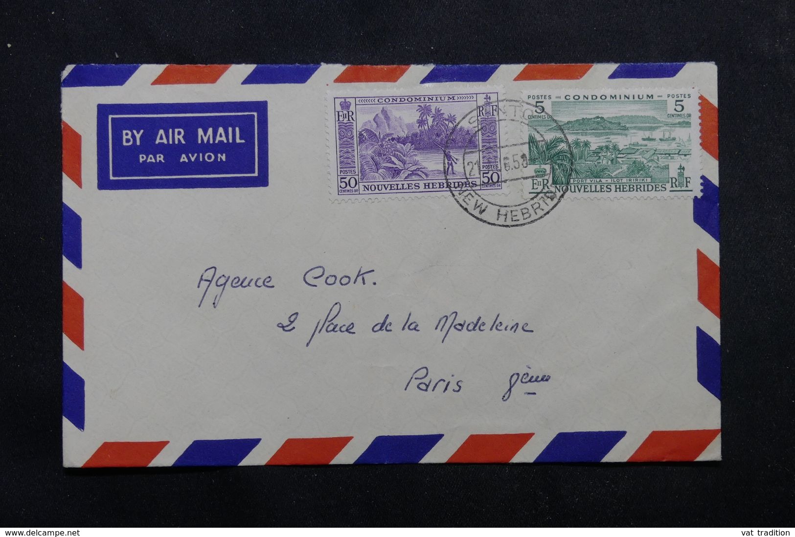 NOUVELLE HÉBRIDES - Enveloppe De Santo Pour La France En 1959 , Affranchissement Plaisant - L 63884 - Brieven En Documenten