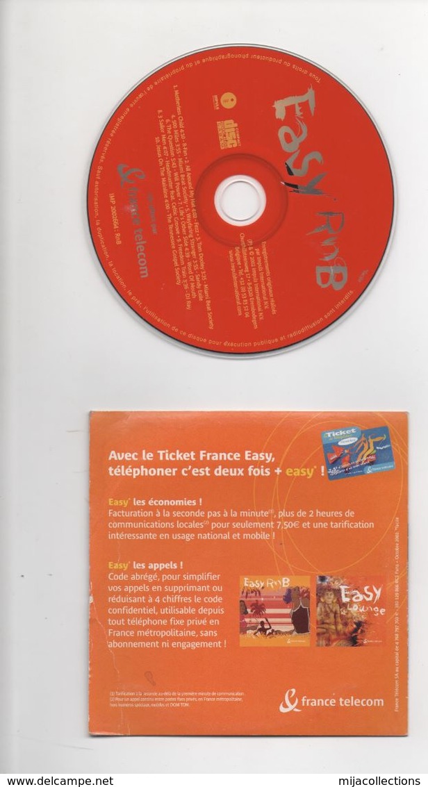 C35 CD "EASY RINB"10 TITRES Offert Par France Télécom Avec Pochette PUB Ticket France Easy - Livres & CDs