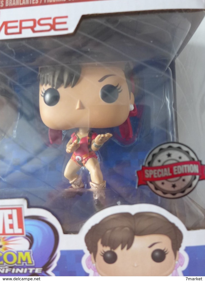 2 Figurines Pop! Game Marvel Vs Capcom -  Captain Marvel Vs Chun-Li / Special Edition TBE - Gli Eroi Della Marvel