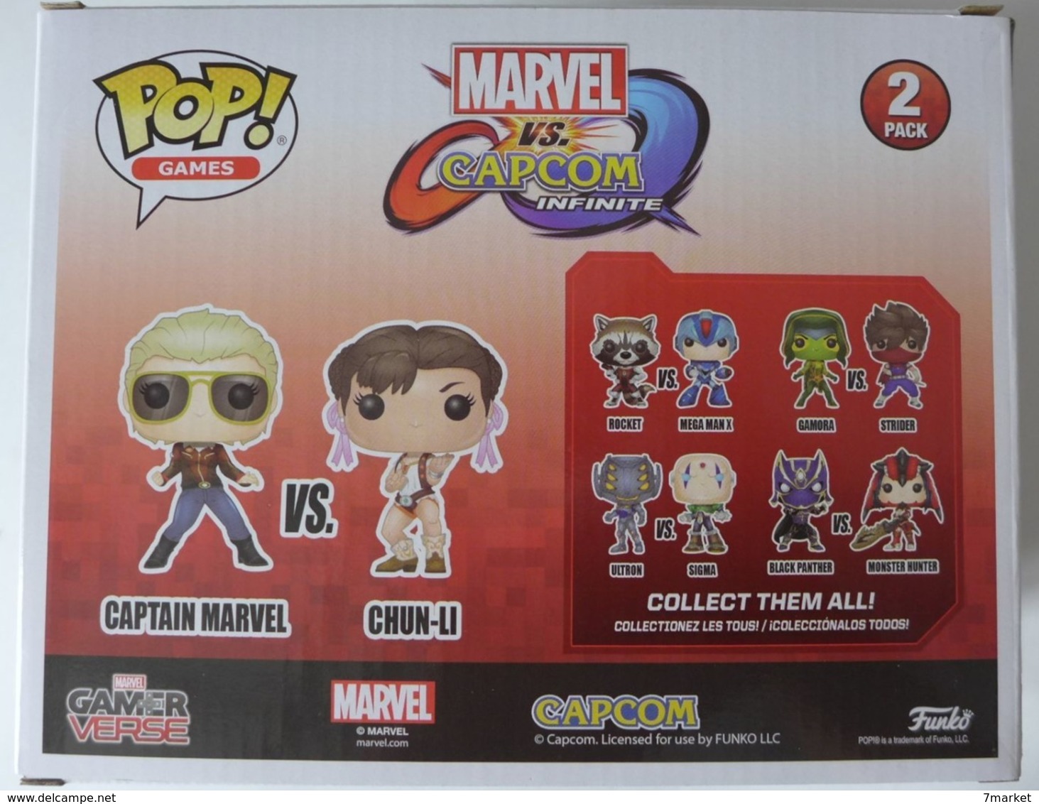 2 Figurines Pop! Game Marvel Vs Capcom -  Captain Marvel Vs Chun-Li / Special Edition TBE - Marvel Herös