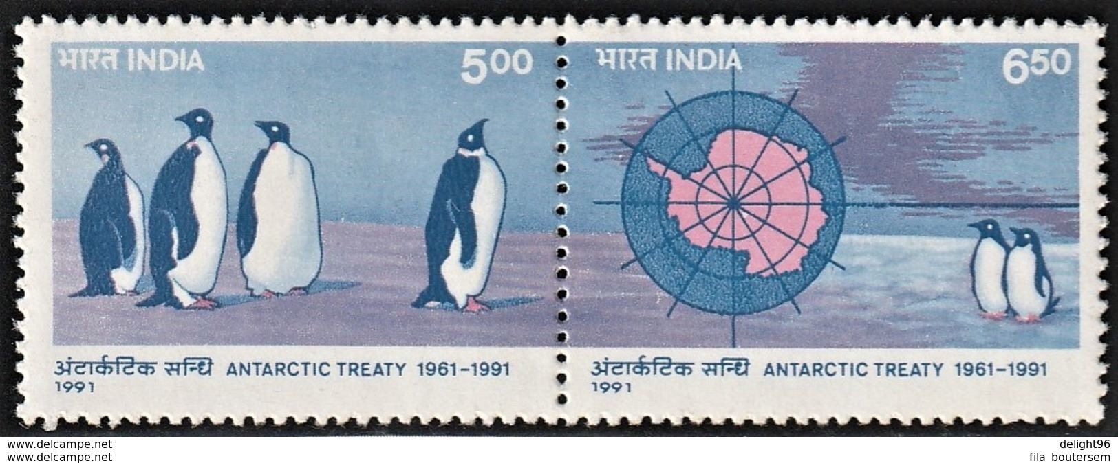 1991 India 30th Anniversary Of The Antarctic Treaty Set (** / MNH / UMM) - Antarctisch Verdrag