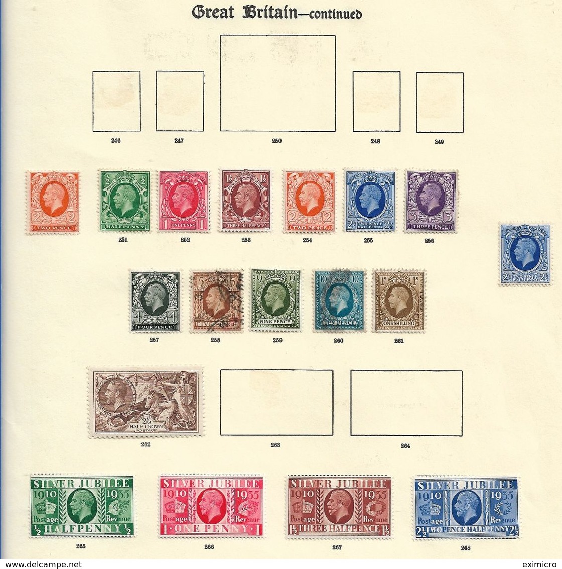 GREAT BRITAIN 1934 - 1935 MAINLY MINT COLLECTION ON A PRINTED ALBUM PAGE - Non Classés