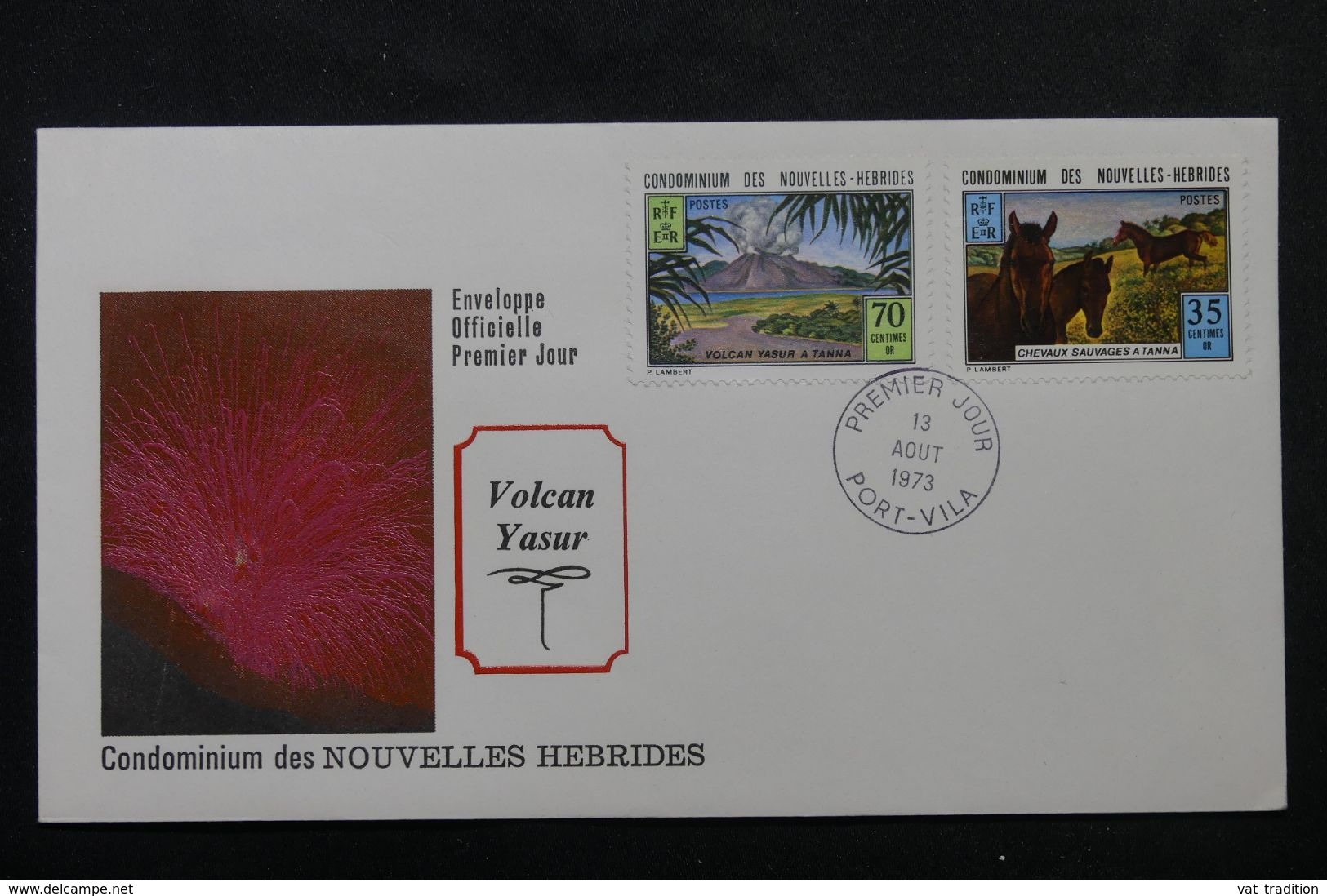 NOUVELLES HÉBRIDES - Enveloppe FDC En 1973 - Tourisme ( Chevaux Et Volcan ) - L 63921 - FDC