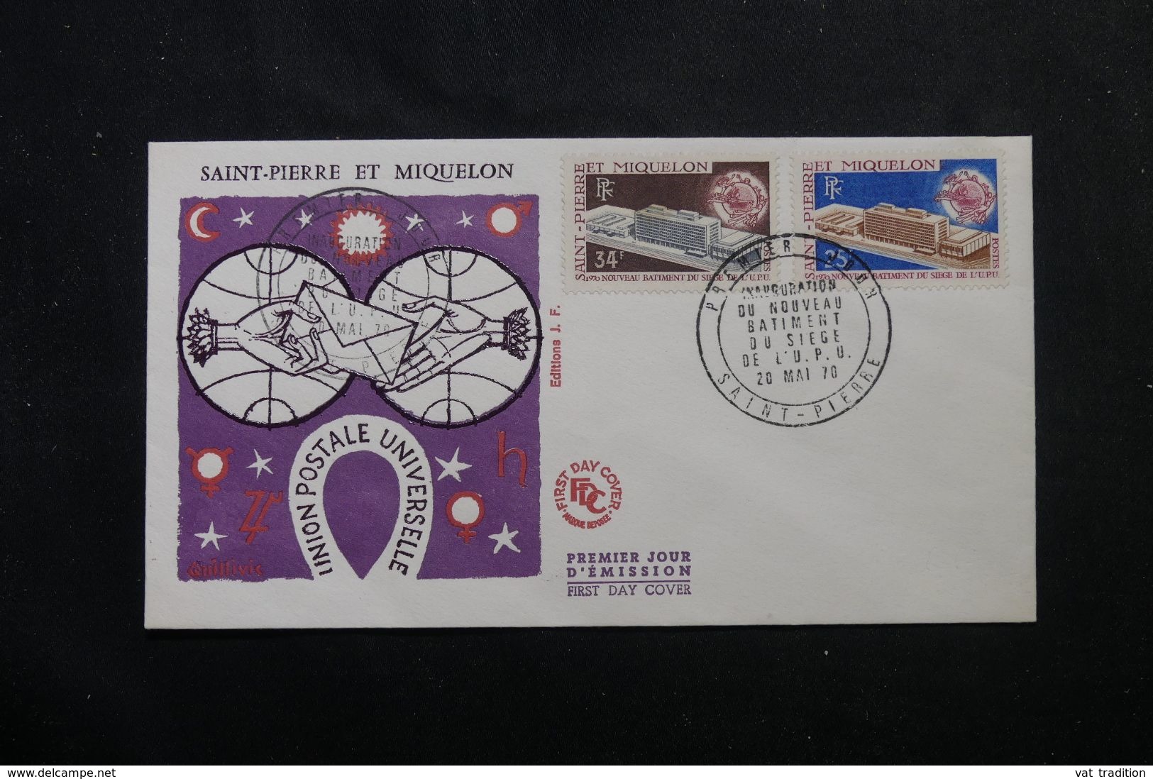 SAINT PIERRE ET MIQUELON - Enveloppe FDC En 1970 - U.P.U. - L 63936 - FDC