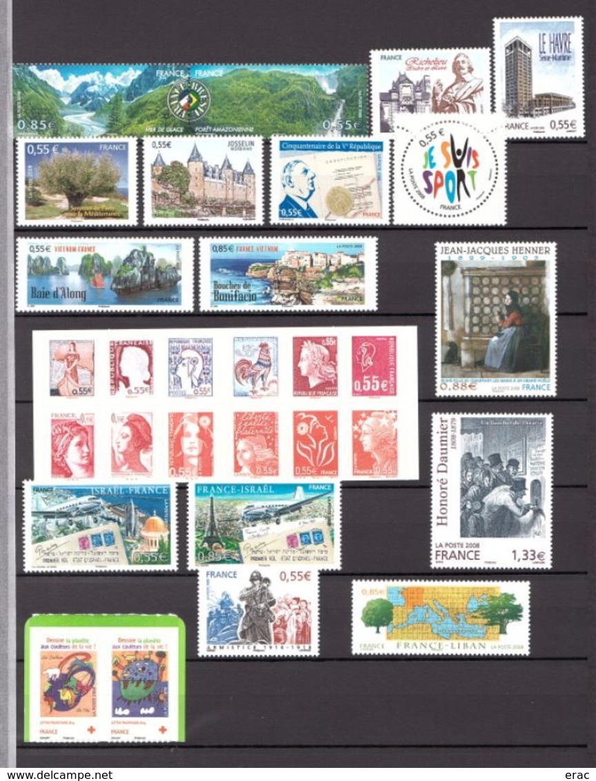 FRANCE - 2008 - Année Complète - N° 4127 à 4323 - Neufs ** - 200 Tp - 2000-2009