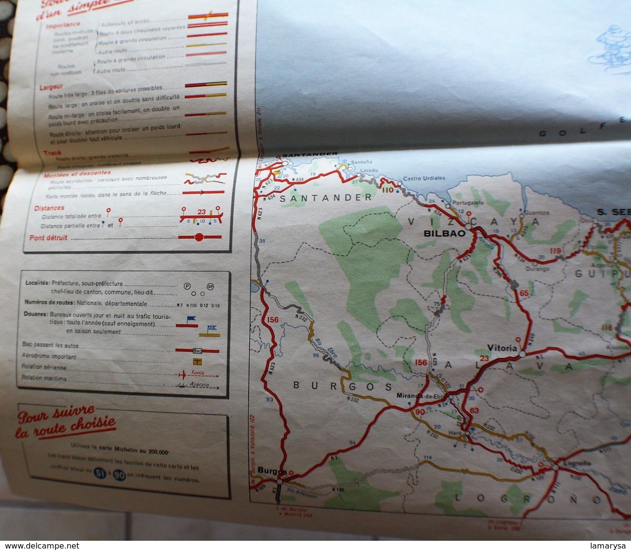 CARTE MICHELIN LES GRANDES ROUTES MAIN ROAD DE FRANCE CARTE GÉOGRAPHIQUE MAP - Cartes Topographiques