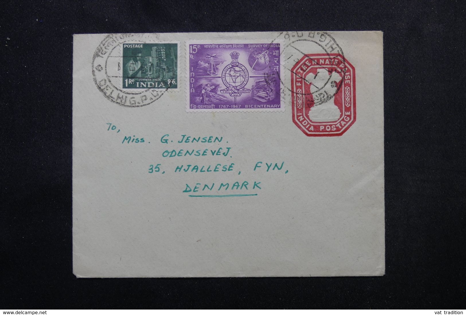 INDE - Entier Postal + Compléments De Narela  Pour Le Danemark En 1967 - L 63960 - Briefe