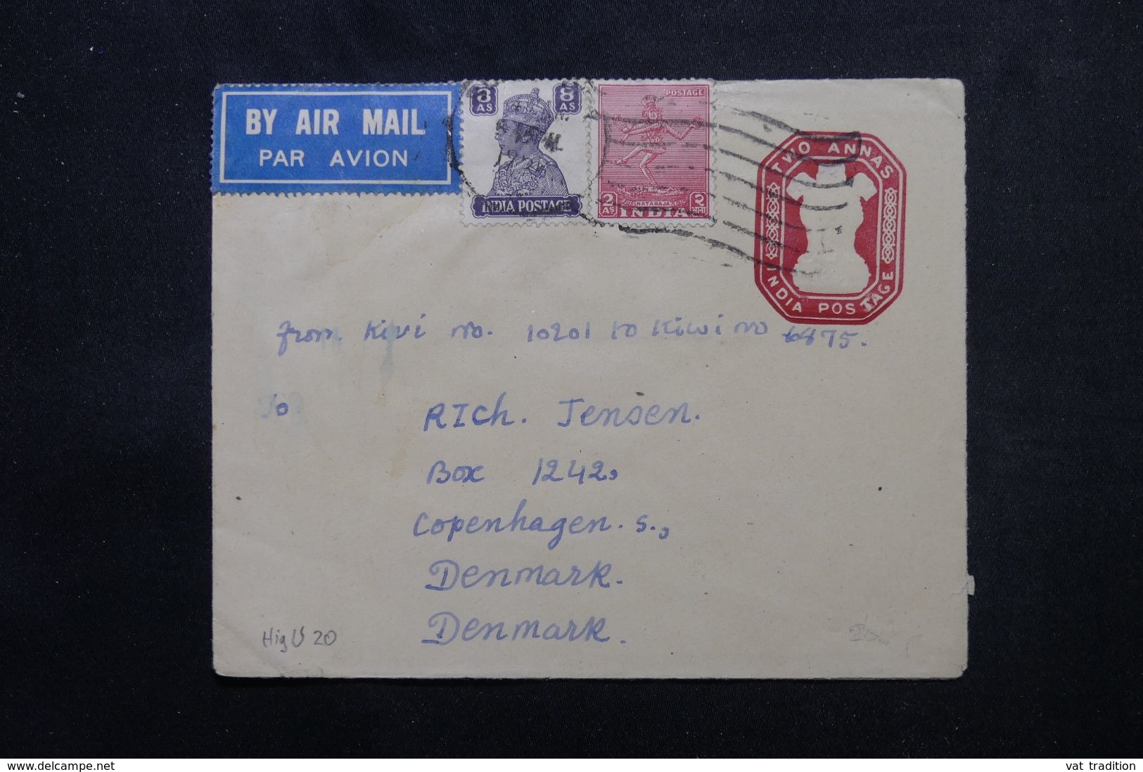 INDE - Entier Postal + Compléments De Jopepura Surat Pour Le Danemark - L 63962 - Covers