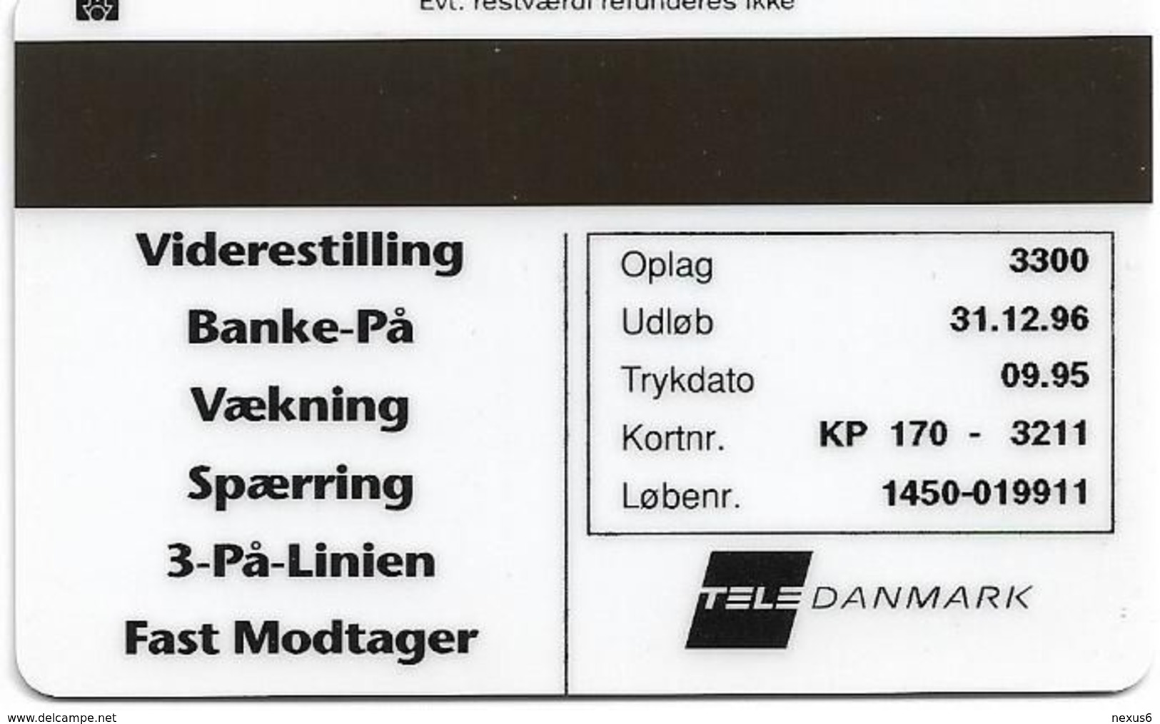 Denmark - KTAS - Press Self-Service - TDKP170 (Cn. 1450) - 09.1995, 10kr, 3.300ex, Used - Denmark