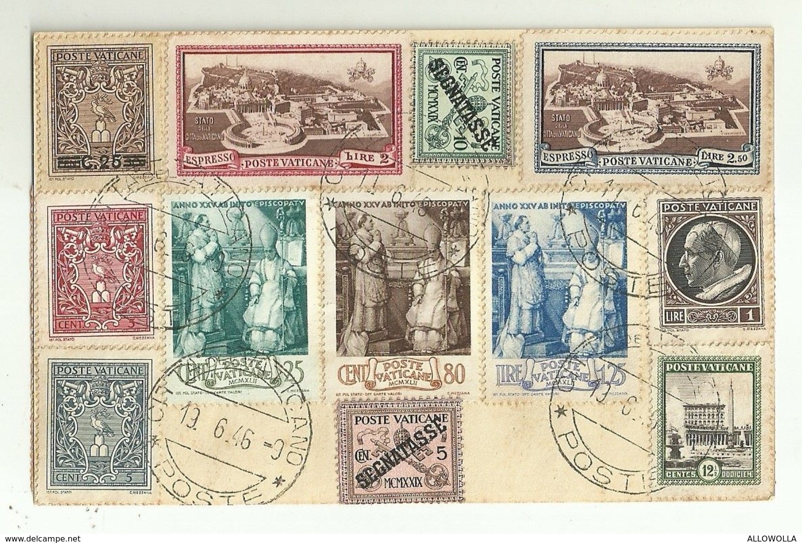 8430" STATO DELLA CITTA DEL VATICANO-AFFRANCATURA MULTIPLA CON SEGNATASSE "-CARTOLINA POSTALE ORIGINALE NON SPEDITA - Cartas & Documentos