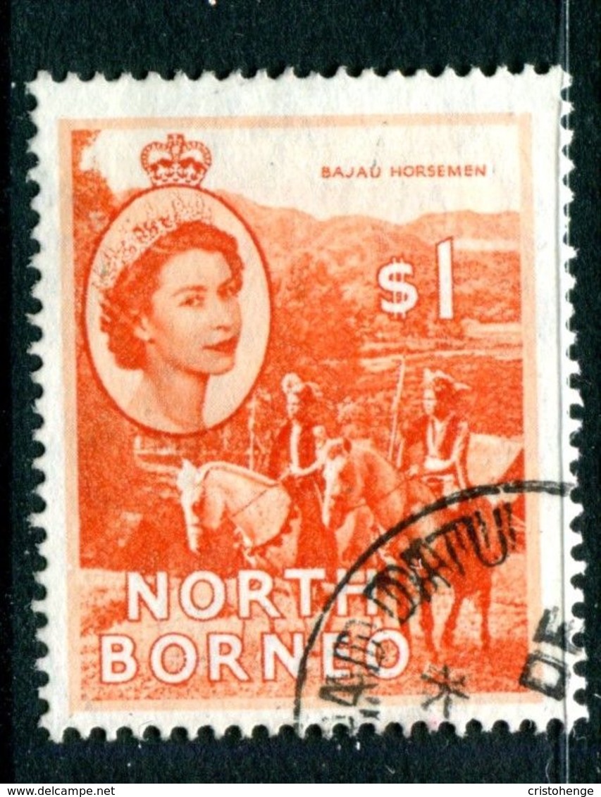 North Borneo 1954-59 QEII Pictorials - $1 Bajau Horsemen Used (SG 383) - North Borneo (...-1963)