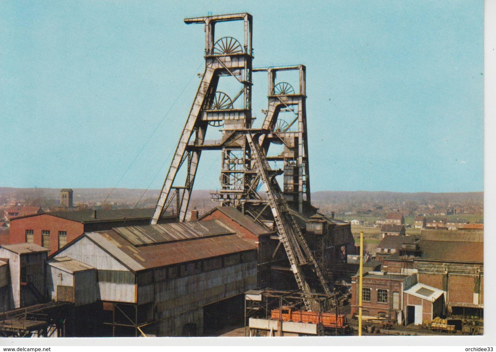 CPSM Fenain - Fosse Agache - Paysage Minier - "La Mine En Activité" - Autres & Non Classés