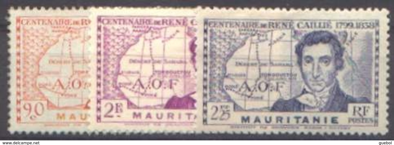 Détail De La Série Centenaire René Caillié * Mauritanie N° 95 à 97 - 1939 Centenaire De René Caillé