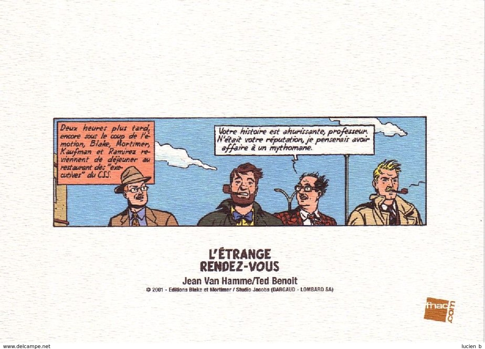 BENOIT  -  Ex-libris "Blake & Mortimer - L'étrange Rendez-vous" - Ilustradores A - C