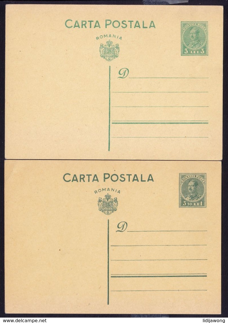 Romania 2 Diff. Unused Postal Card - 3 And 3,50 LEI (see Sales Conditions) - World War 2 Letters