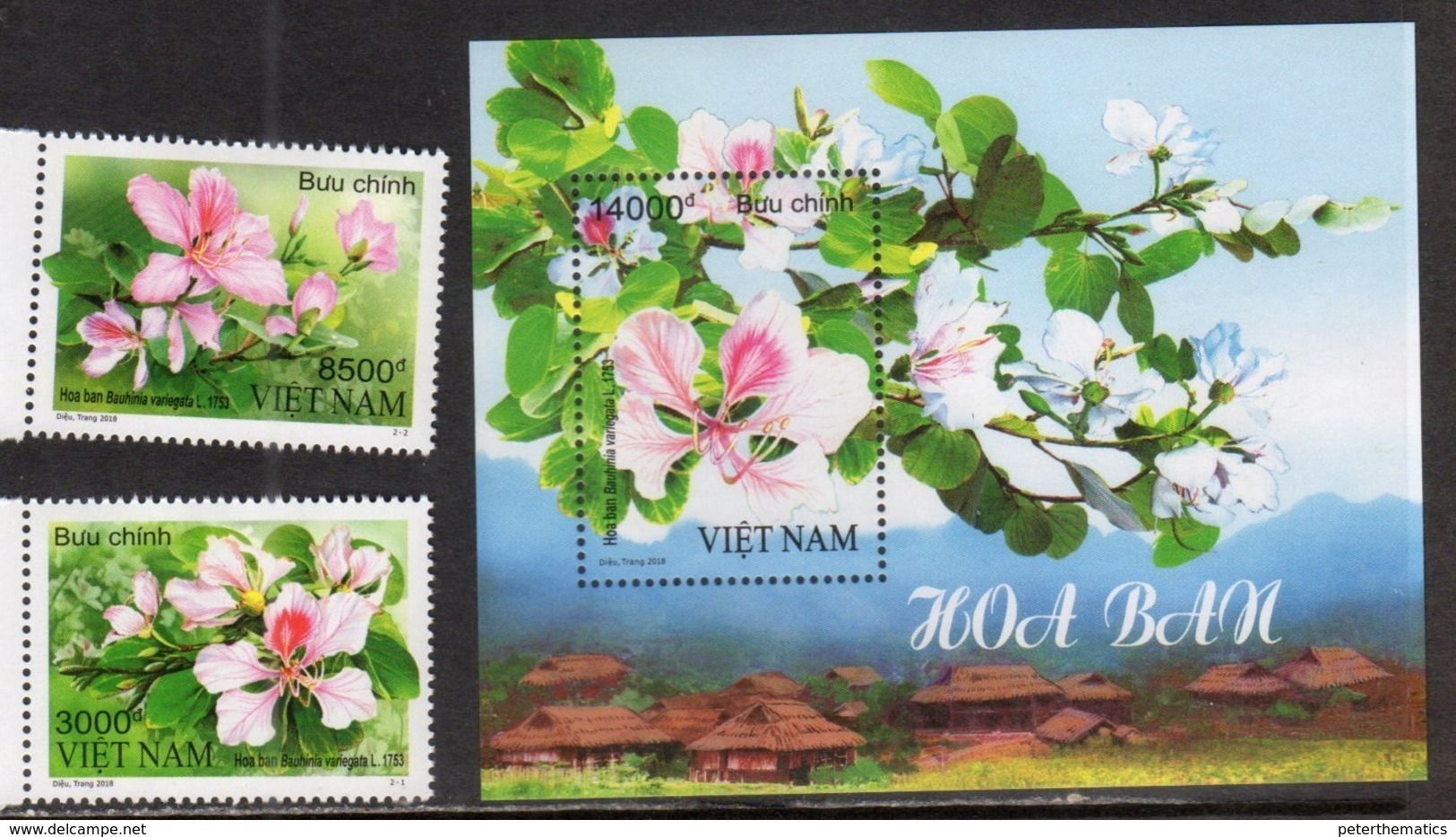 VIETNAM, 2018, MNH, FLOWERS, TREES, MOUNTAINS, 2v+S/SHEET - Altri & Non Classificati