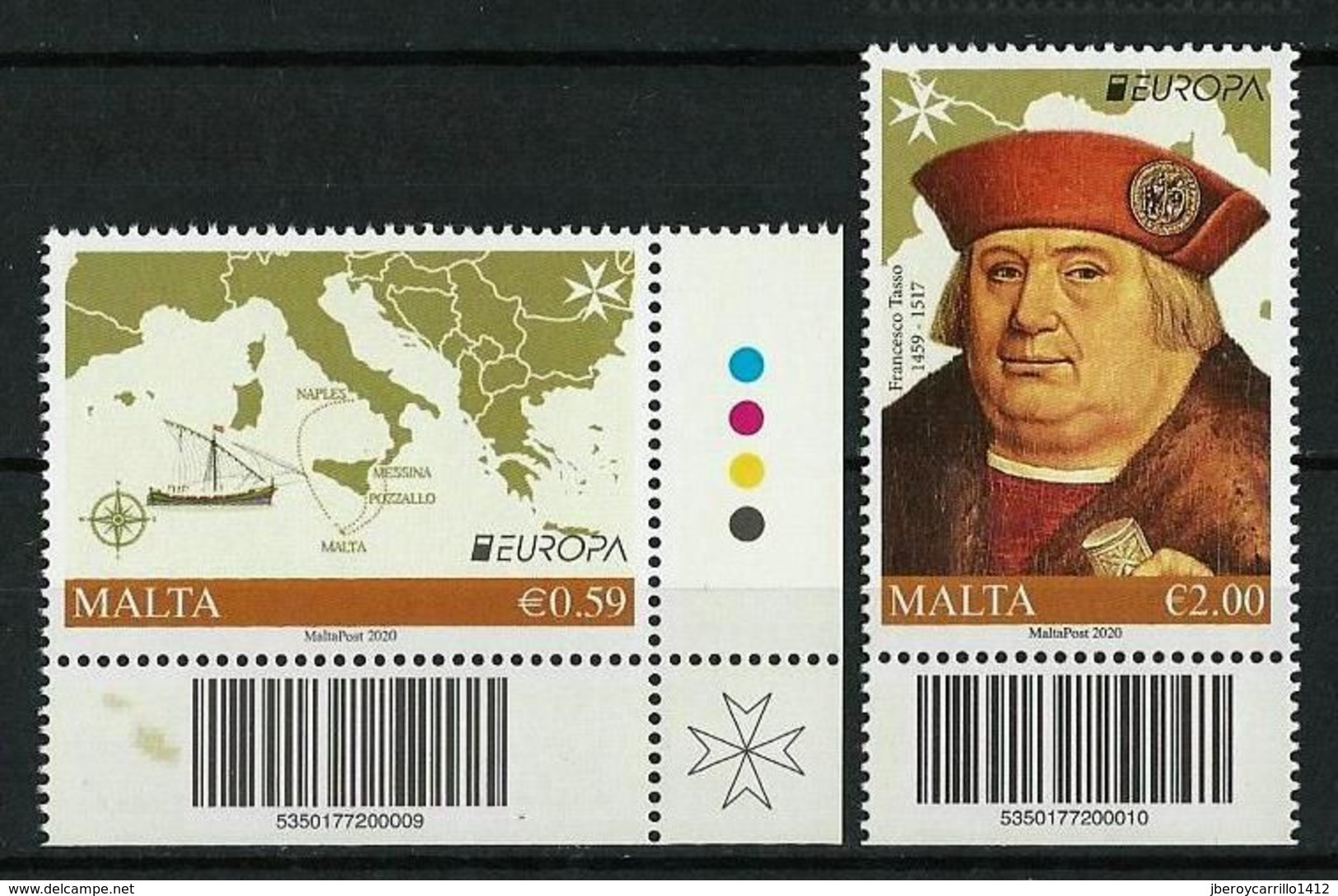 MALTA - EUROPA 2020 -"ANTIGUAS RUTAS POSTALES -ANCIENT POSTAL ROUTES" -SERIE CB - 2019