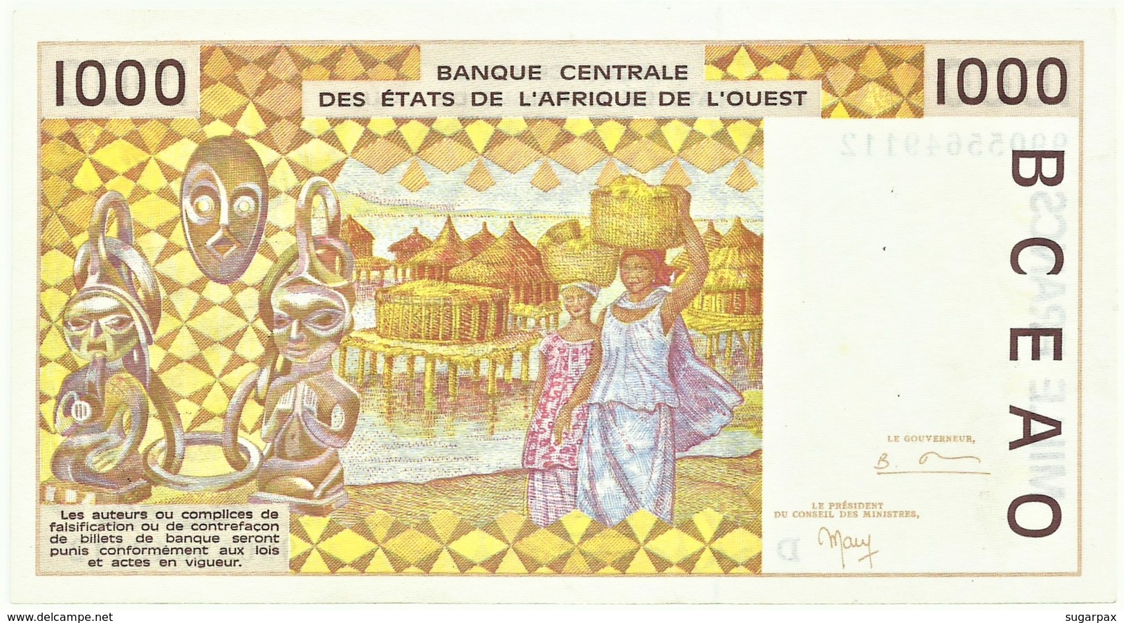 Mali - 1000 Francs - 1999 - Pick 411D.i - Sign. 29 - West African States - Mali