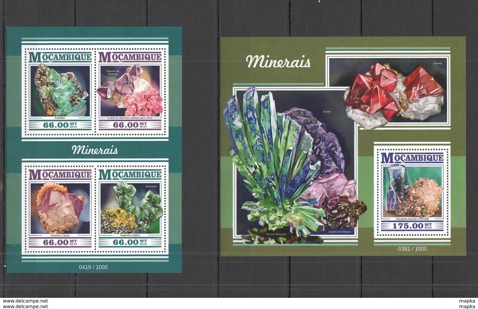 ST2263 2015 MOZAMBIQUE MINERALS NATURE GEOLOGY KB+BL MNH - Other & Unclassified