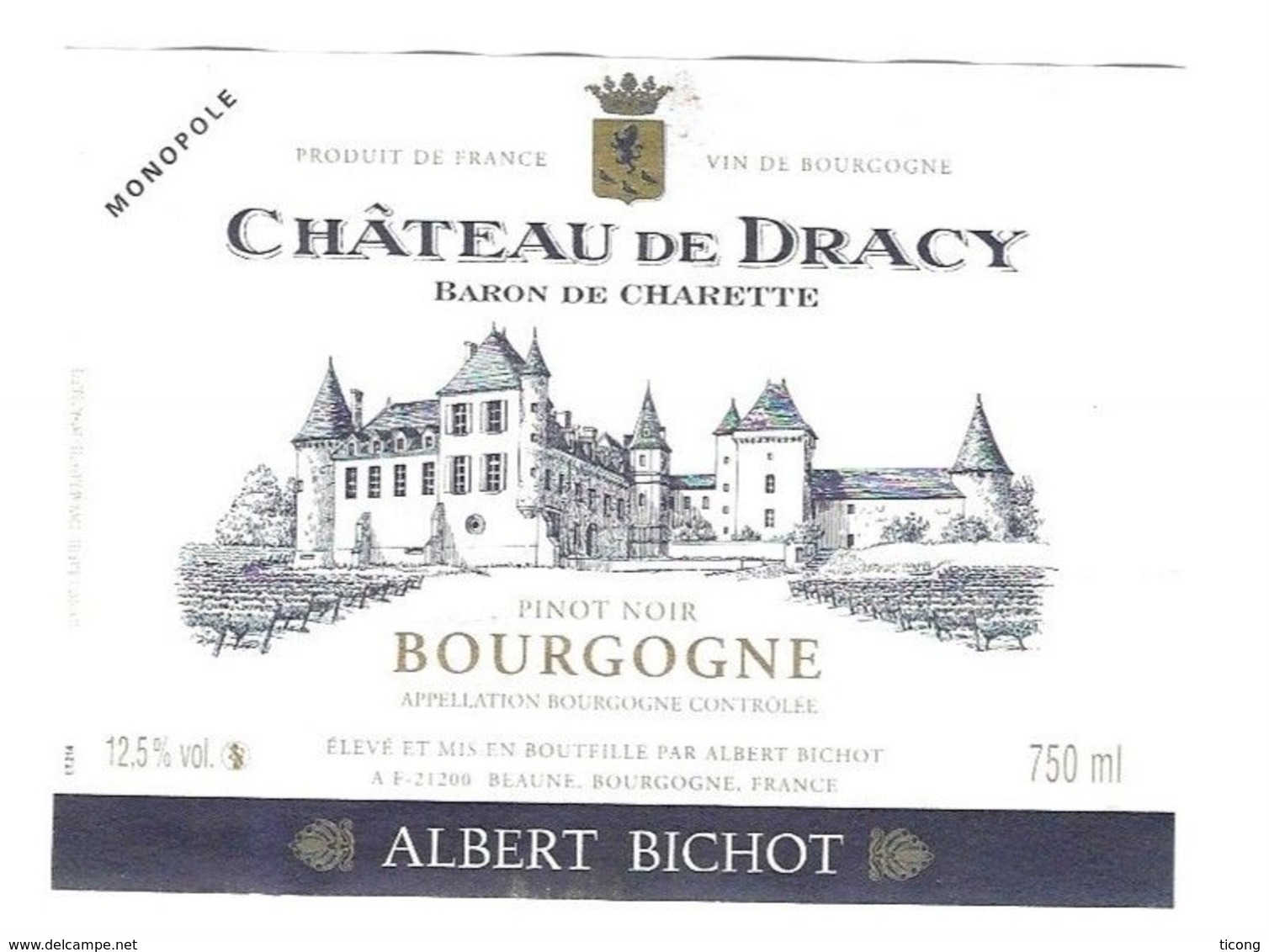 THEME CHATEAUX, LE CHATEAU DE DRACY SAONE ET LOIRE FRANCE, BARON DE CHARETTE, ALBERT BICHOT A BEAUNE, VOIR LE SCANNER - Castelli