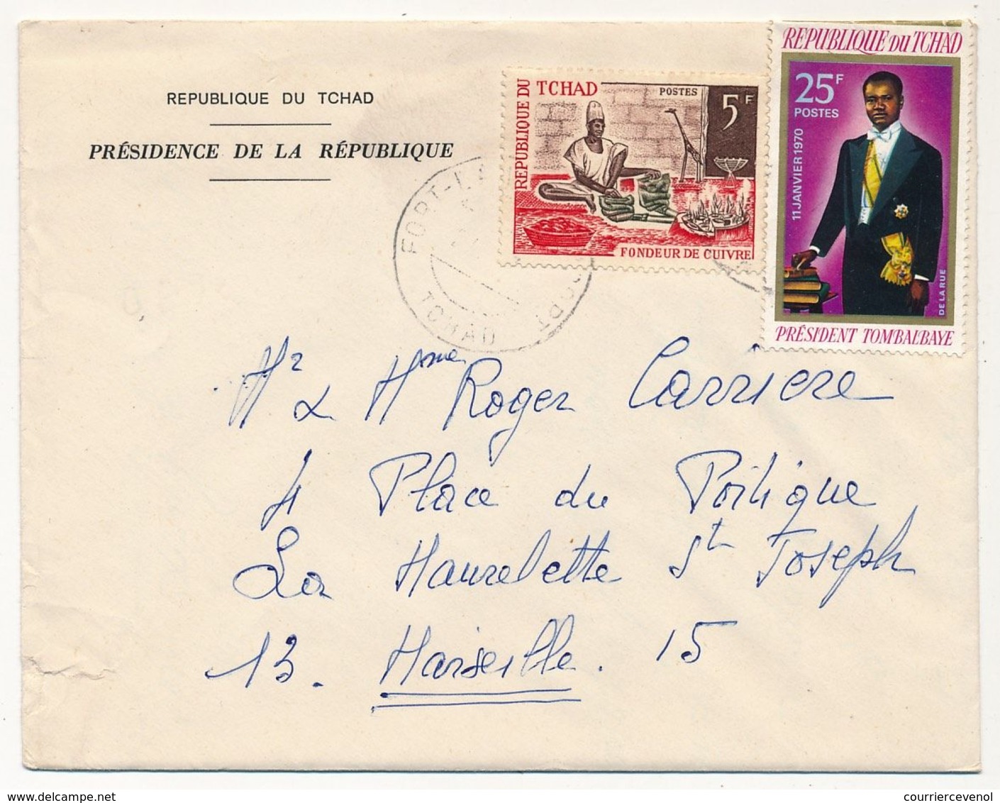 TCHAD - Deux Enveloppes En Tête "République Du Tchad / Présidence De La République" Affr. Composés - 1971 - Tchad (1960-...)