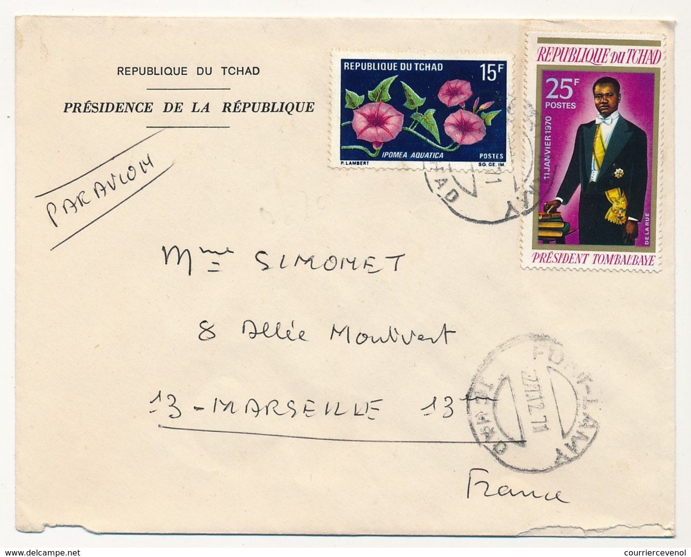 TCHAD - Deux Enveloppes En Tête "République Du Tchad / Présidence De La République" Affr. Composés - 1971 - Tschad (1960-...)