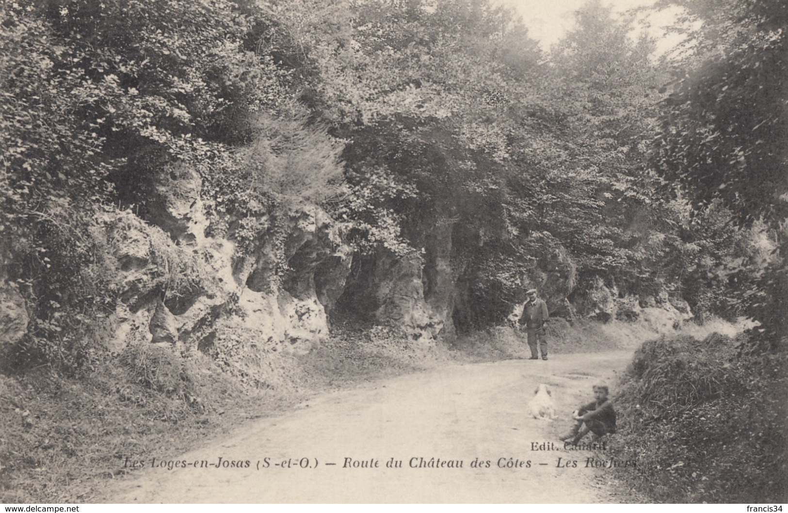 CPA - Les Loges En Josas - Route Du Château Des Côtes ( Au Verso Cachet Militaire ) - Autres & Non Classés