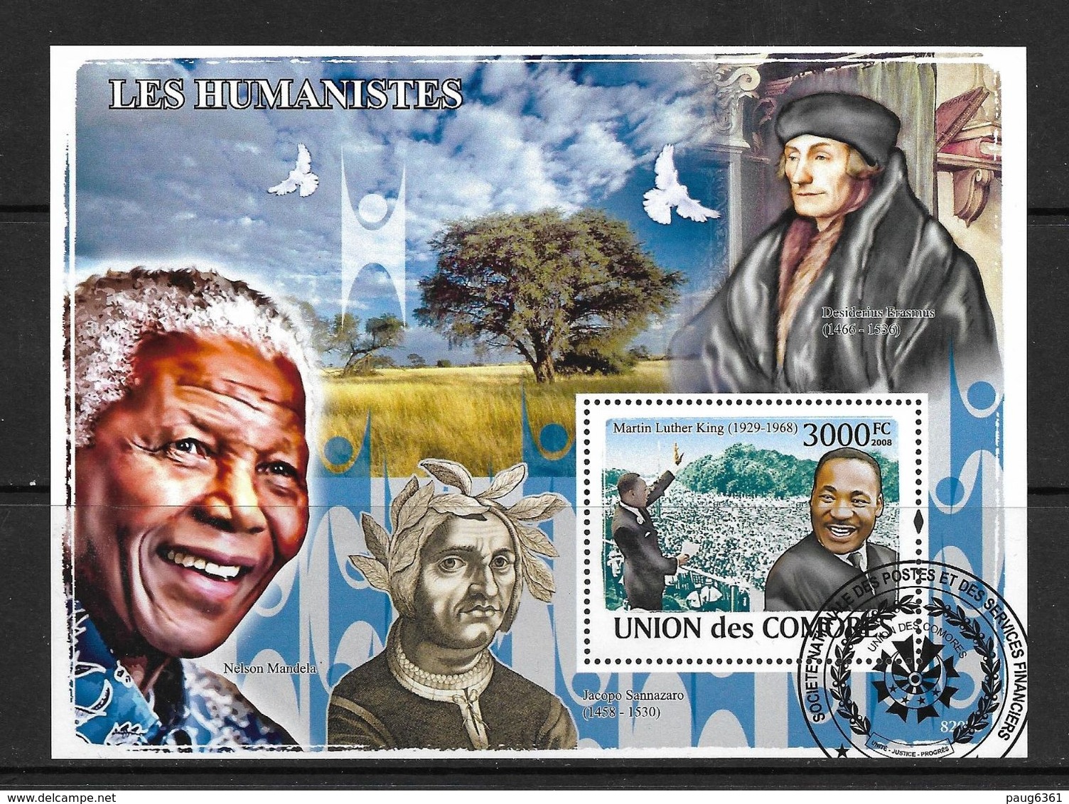 COMORES 2008 MARTIN LUTHER KING  YVERT N°B140 OBLITERE - Martin Luther King