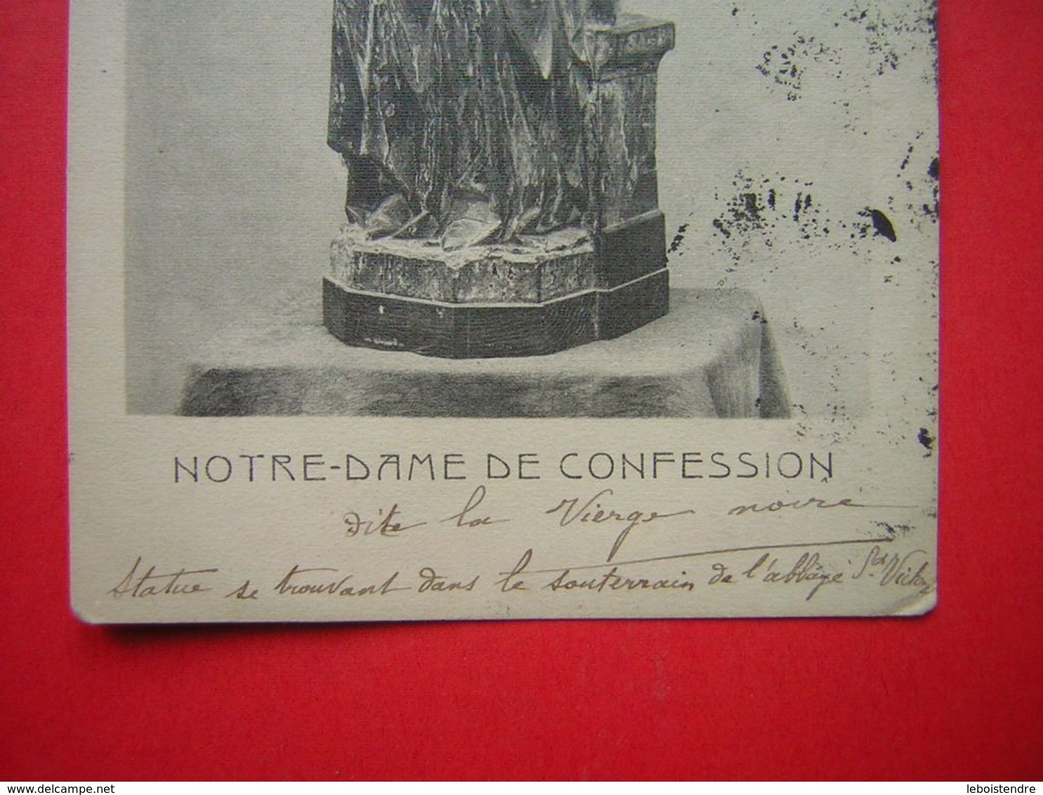 CPA SCULPTURE NOTRE DAME DE CONFESSION  VOYAGEE 1913 TIMBRE - Monuments