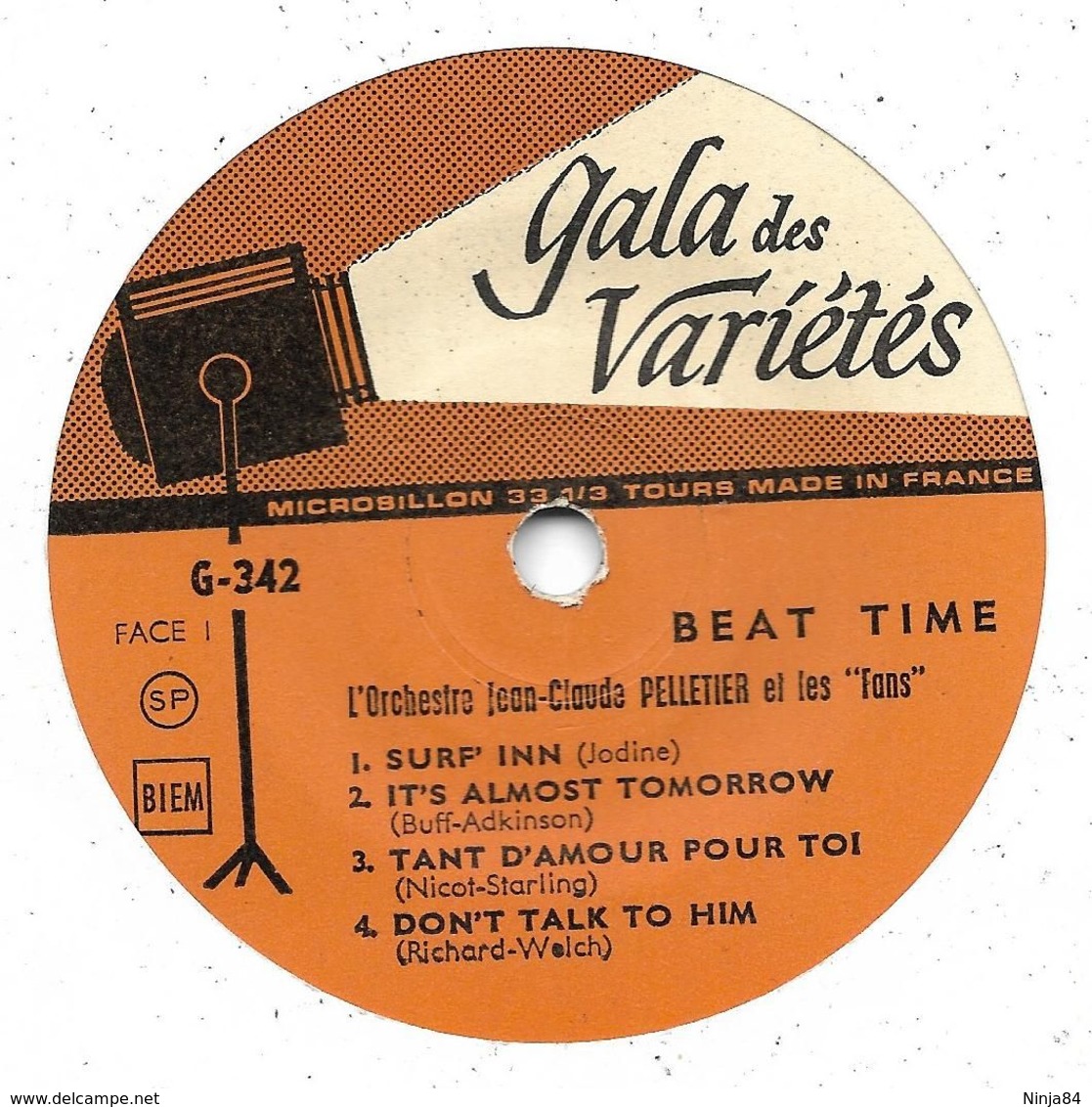 EP 33 RPM (7") Jean-Claude Pelletier / Beatles "  Beat Time  " - Jazz