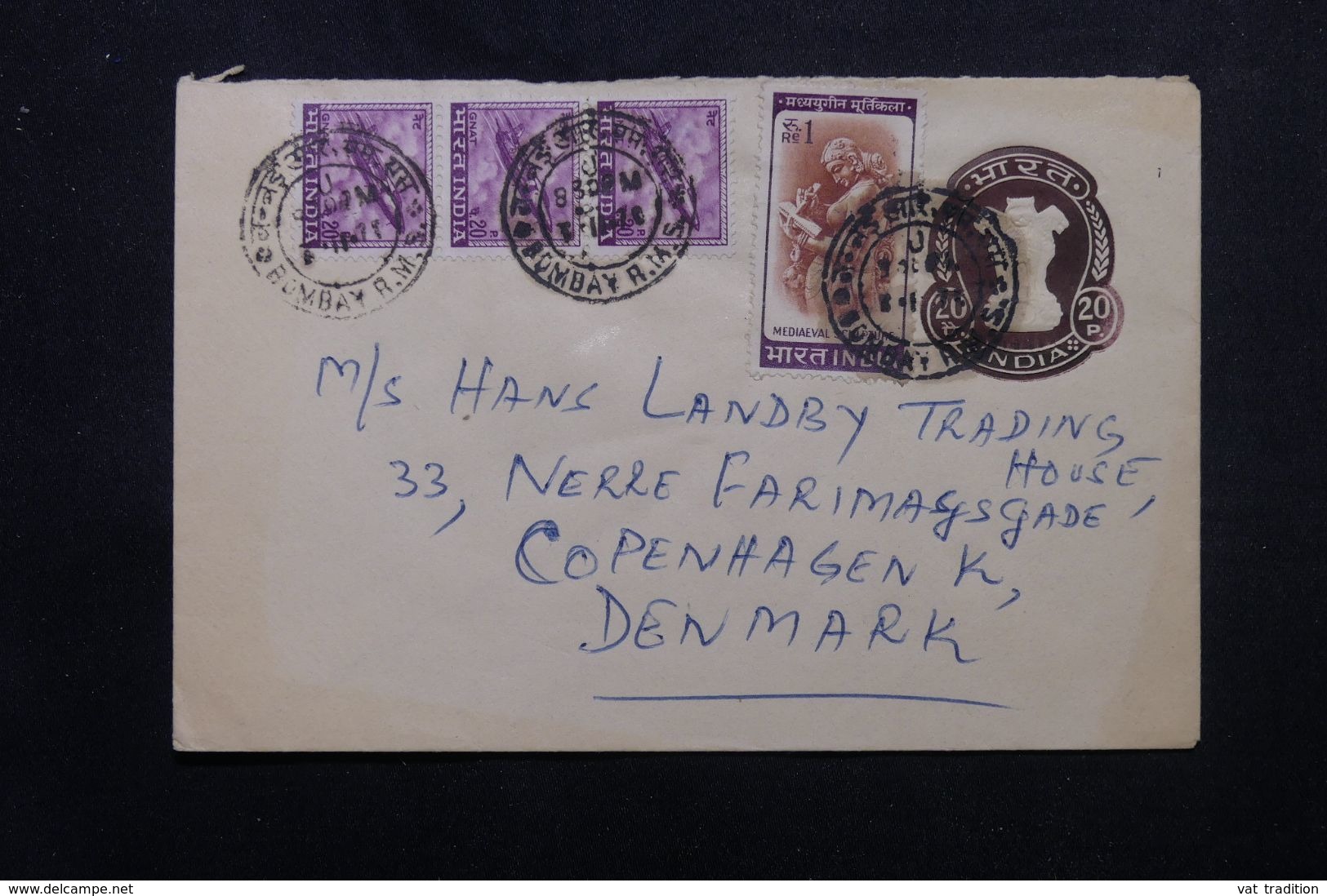 INDE - Entier Postal + Compléments De Bombay Pour Le Danemark - L 63973 - Sobres